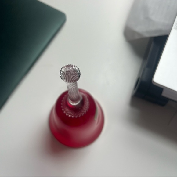 Vintage Ruby Red & Clear Wine Bell - Bohemia Crystal Made in Czechoslovakia - Picture 5 of 5